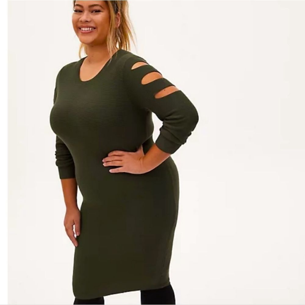 Torrid Emerald Green Cut Out Sweater Dress